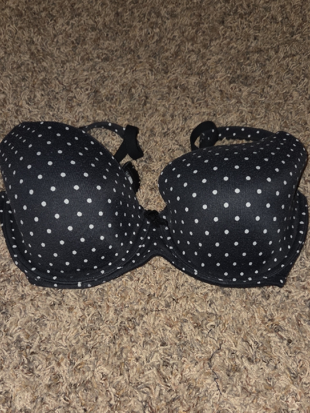 Victoria's Secret Black with White Polka Lined Demi